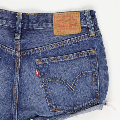 Levi's 501 Vintage Blue Distressed Denim Shorts W27 100% Cotton Women's