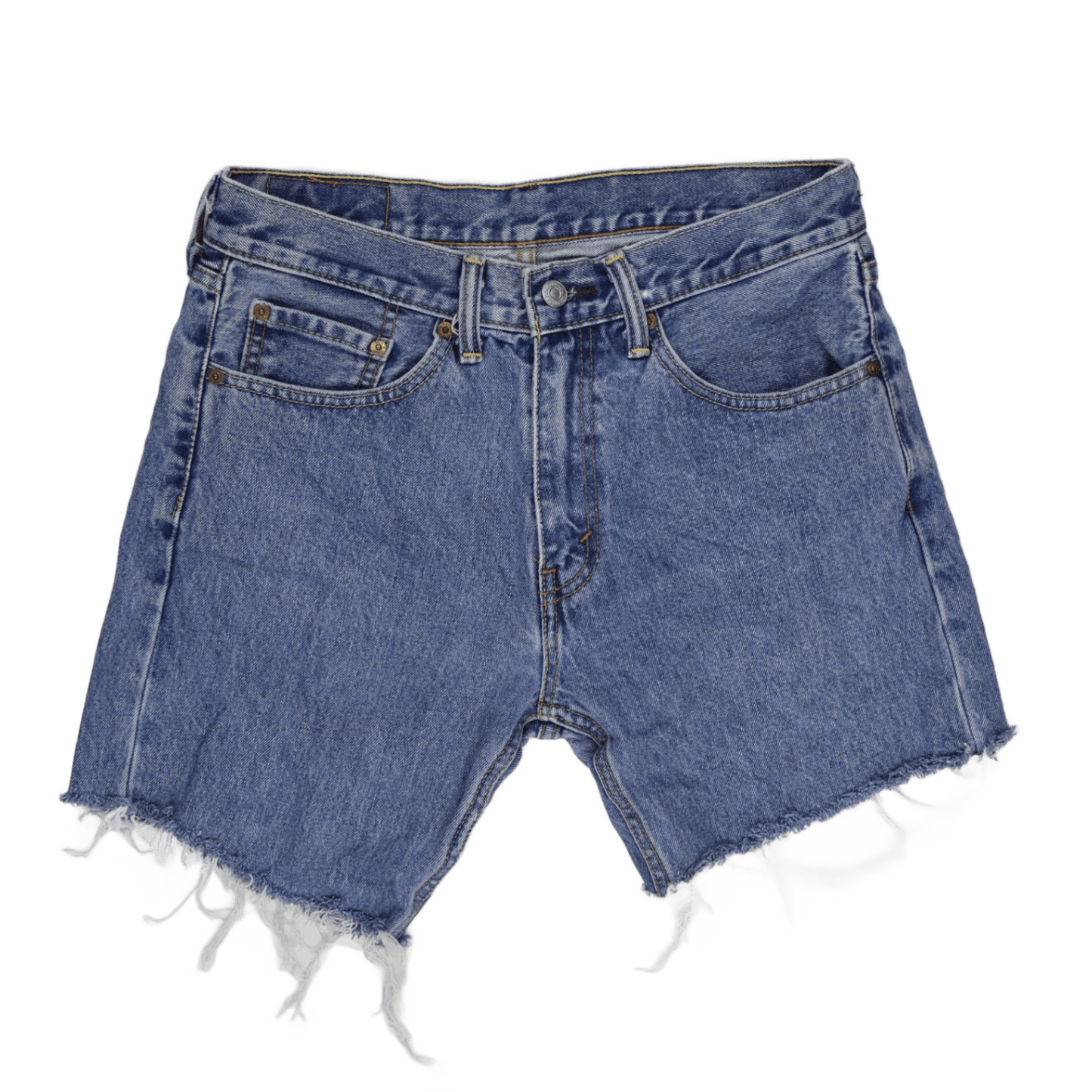 Levi's 505 Distressed Denim Shorts Blue W31 L34 100% Cotton Vintage