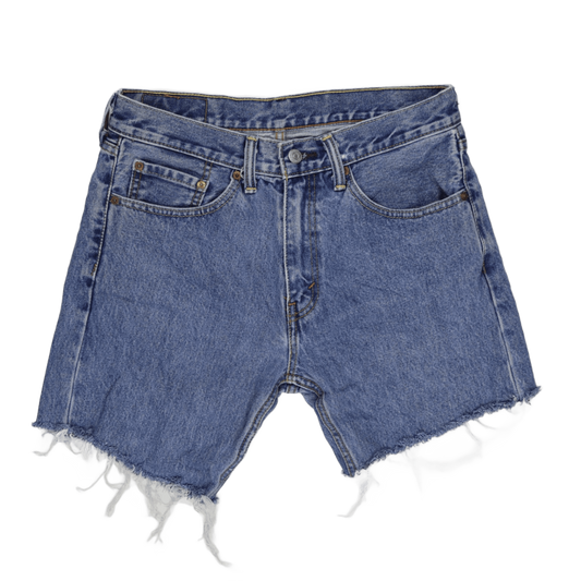 Levi's 505 Distressed Denim Shorts Blue W31 L34 100% Cotton Vintage