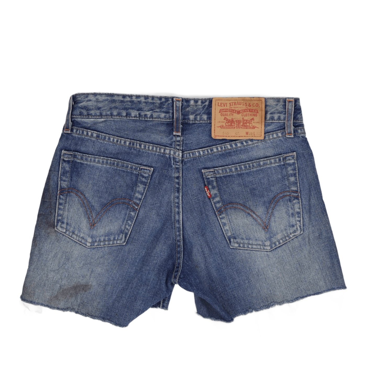 Levi's 545 High Waisted Denim Shorts Blue W28 Cotton Vintage Very Good