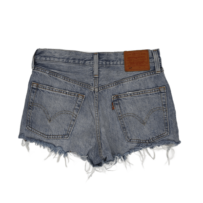 Levi's 501 Vintage High Waisted Distressed Denim Shorts Light Blue W32 100% Cotton