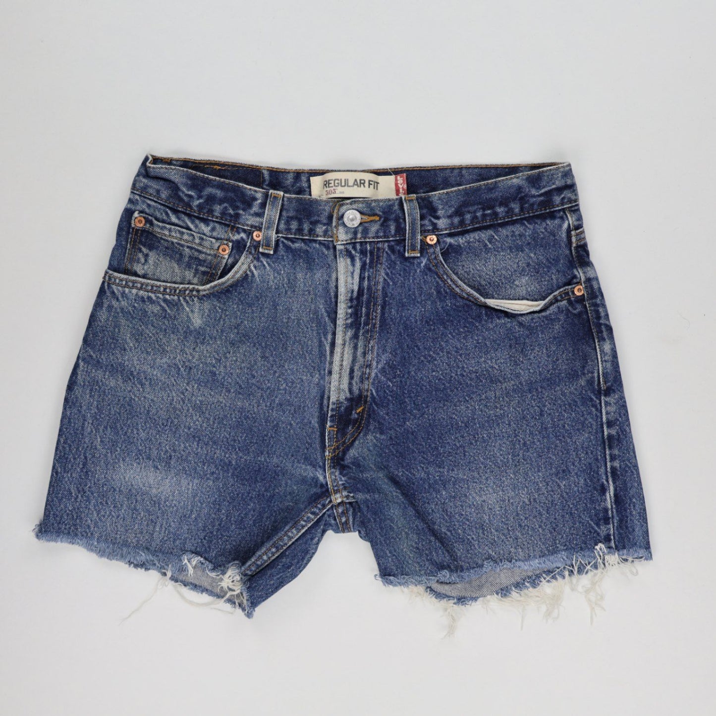 Levi's 505 Regular Fit Vintage Denim Shorts Blue W34 L32 Cotton