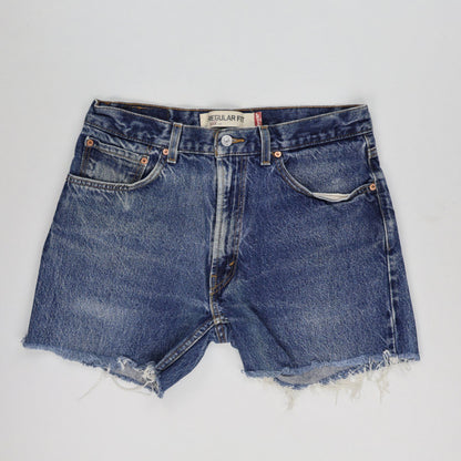 Levi's 505 Regular Fit Vintage Denim Shorts Blue W34 L32 Cotton