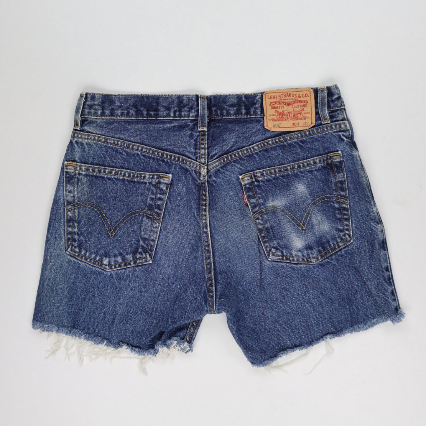 Levi's 505 Regular Fit Vintage Denim Shorts Blue W34 L32 Cotton