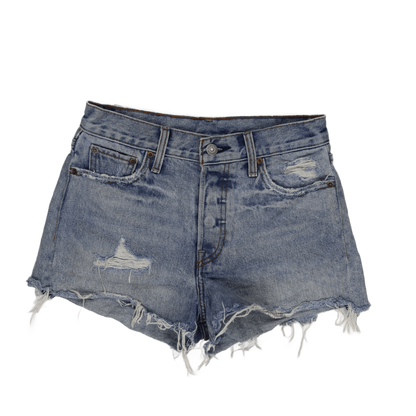 Levi's High Waist Denim Shorts Light Blue UK 8 100% Cotton Vintage Distressed 6.5 In Inseam