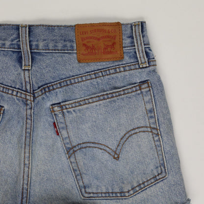 Levi's High Waist Denim Shorts Light Blue UK 8 100% Cotton Vintage Distressed 6.5 In Inseam