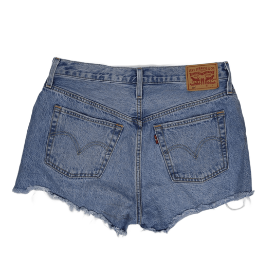 Levi's 501 Women's Vintage Blue Distressed High Waisted Cut-Off Shorts Size 28W Cotton