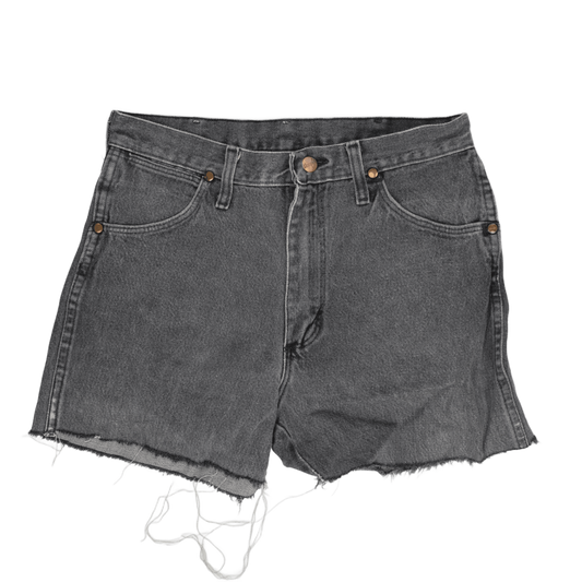 Wrangler Vintage Black Denim Cut-Off Shorts Size 30 100 Percent Cotton