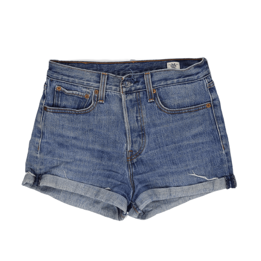 Levi's Vintage High Waist Blue Denim Shorts Women Size 28W Cotton