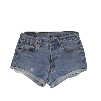 Levi's 501 Vintage High Waist Distressed Denim Shorts Blue W32 Cotton