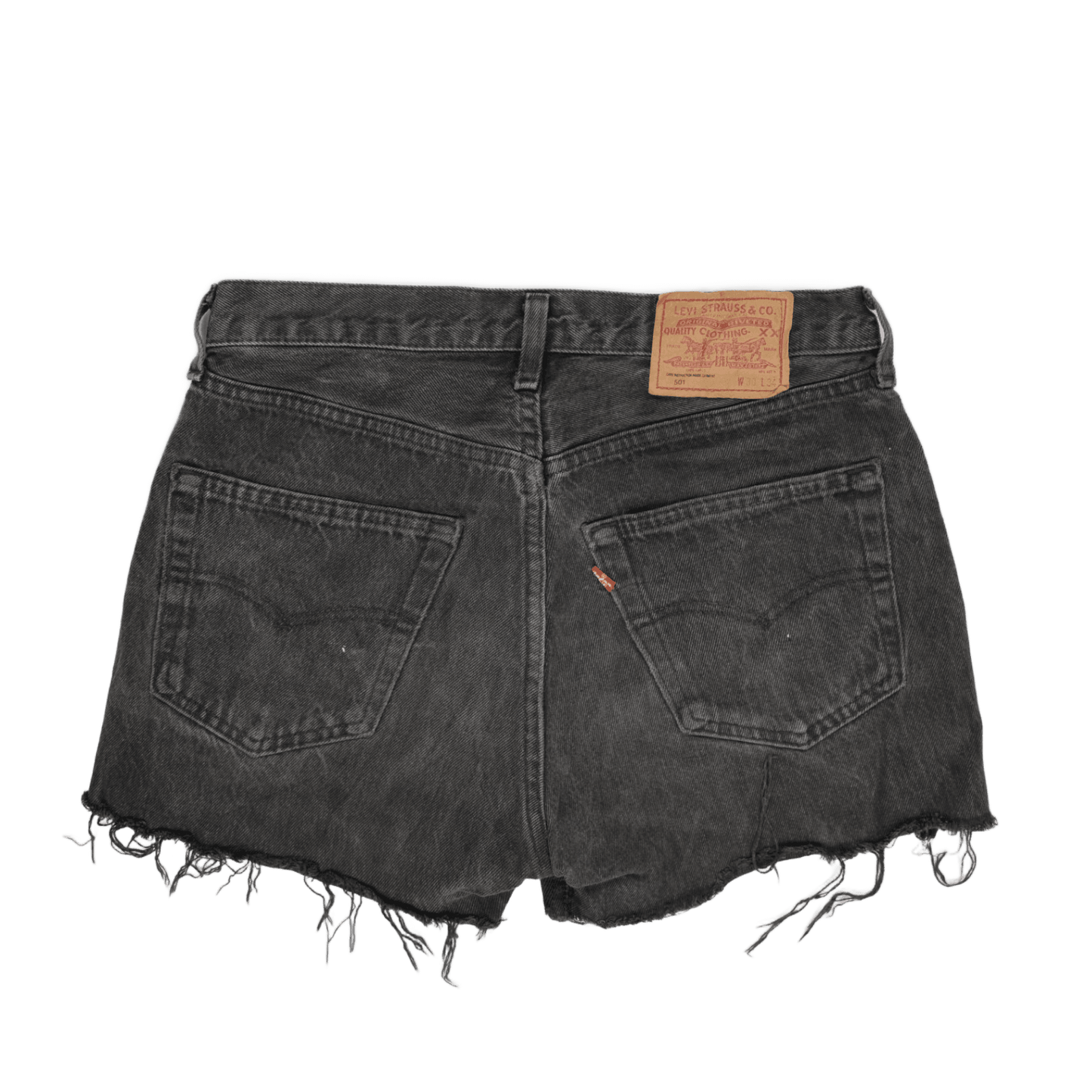 Levi's 501 Vintage Black Denim High Waist Cut-Off Shorts W30 L34 Cotton