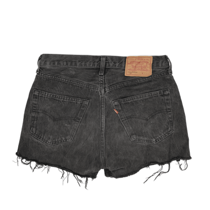 Levi's 501 Vintage Black Denim High Waist Cut-Off Shorts W30 L34 Cotton
