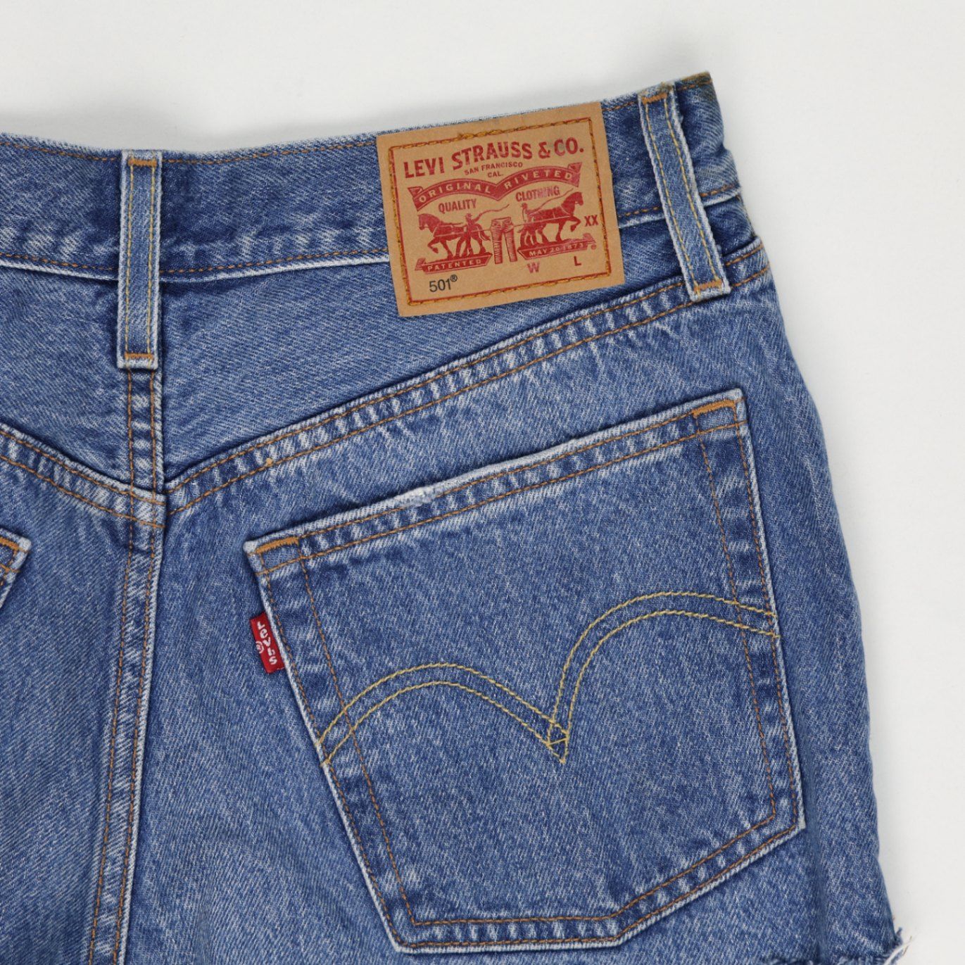 Levi's 501 Vintage High Waist Denim Shorts Women's Blue W31 Cotton