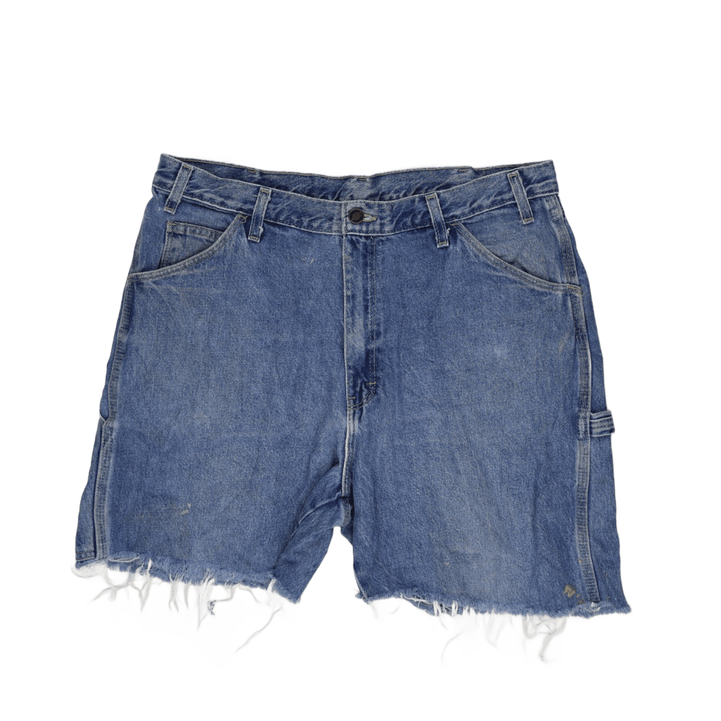 Dickies Vintage Blue Distressed Denim Carpenter Shorts 36W 100 Percent Cotton