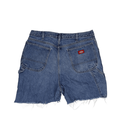 Dickies Vintage Blue Distressed Denim Carpenter Shorts 36W 100 Percent Cotton