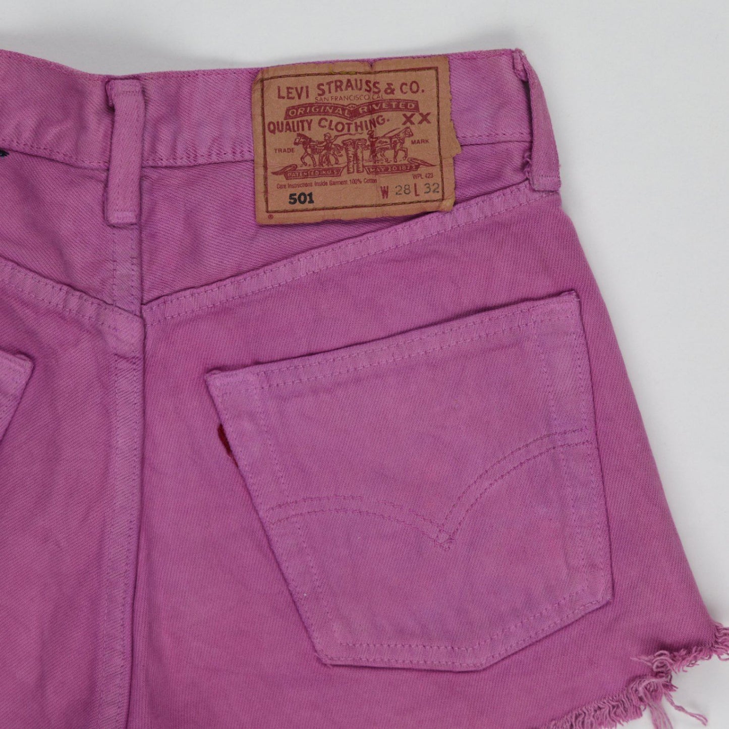 Levi's x Adorned Purple High-Waisted Denim Shorts W28 L32 Cotton Vintage Boho Festival