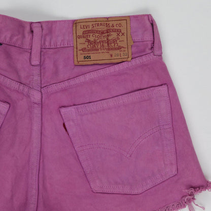 Levi's x Adorned Purple High-Waisted Denim Shorts W28 L32 Cotton Vintage Boho Festival