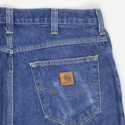 Carhartt Vintage Blue Denim Shorts 38 Inches 100 Percent Cotton Relaxed Fit