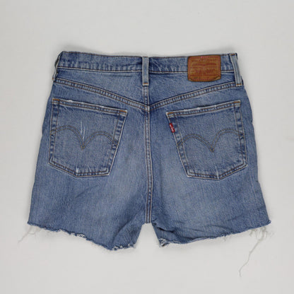 Levi's 501 Vintage High Waist Denim Shorts Mid Blue W30 100% Cotton