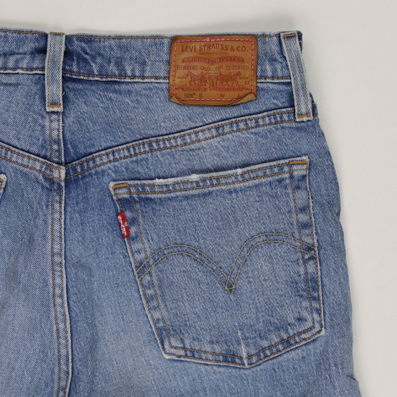 Levi's 501 Vintage High Waist Denim Shorts Mid Blue W30 100% Cotton