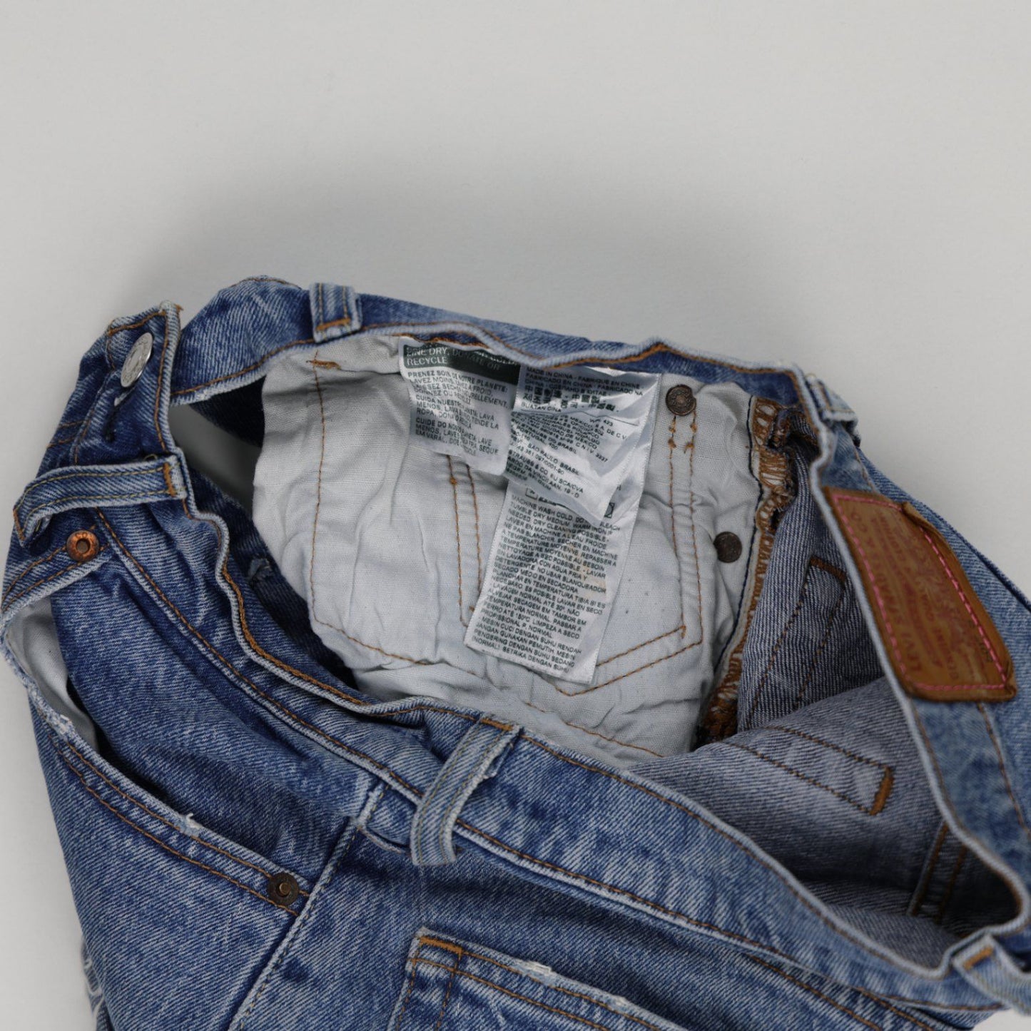 Levi's 501 Vintage High Waist Denim Shorts Mid Blue W30 100% Cotton