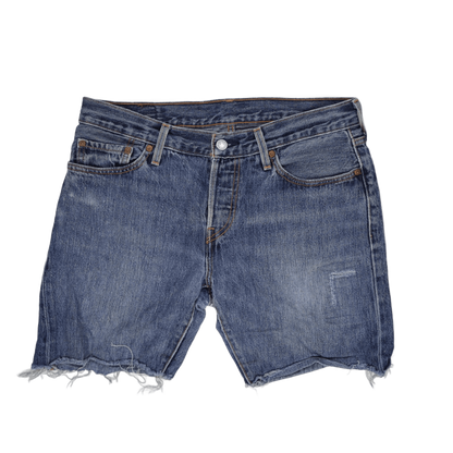 Levi's 501 CT Blue Distressed Cut-Off Denim Shorts W34 L32 Cotton Vintage