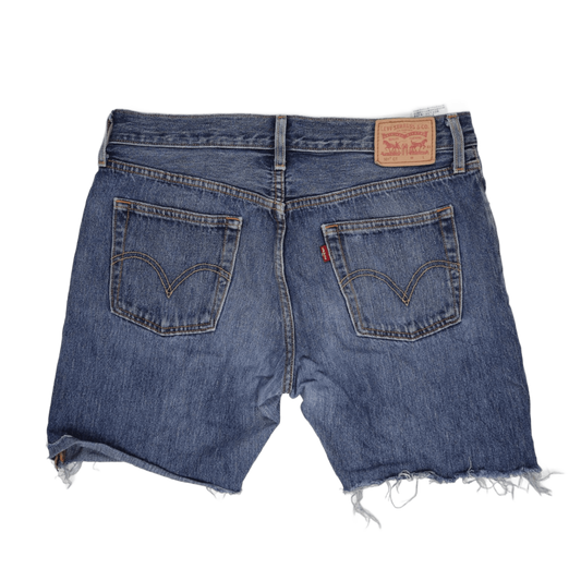 Levi's 501 CT Blue Distressed Cut-Off Denim Shorts W34 L32 Cotton Vintage