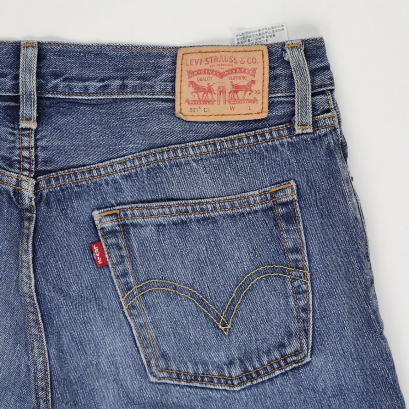 Levi's 501 CT Blue Distressed Cut-Off Denim Shorts W34 L32 Cotton Vintage