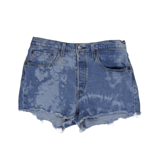 Levi's 501 High Waist Distressed Denim Shorts Light Blue Size 28W 100% Cotton Vintage