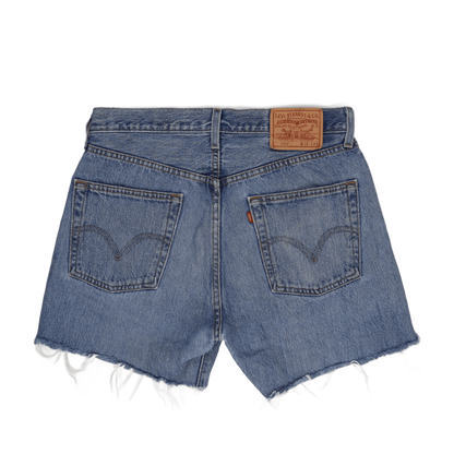 Levi's 501 Vintage Blue Distressed Denim Shorts W31 L34 100% Cotton Womens