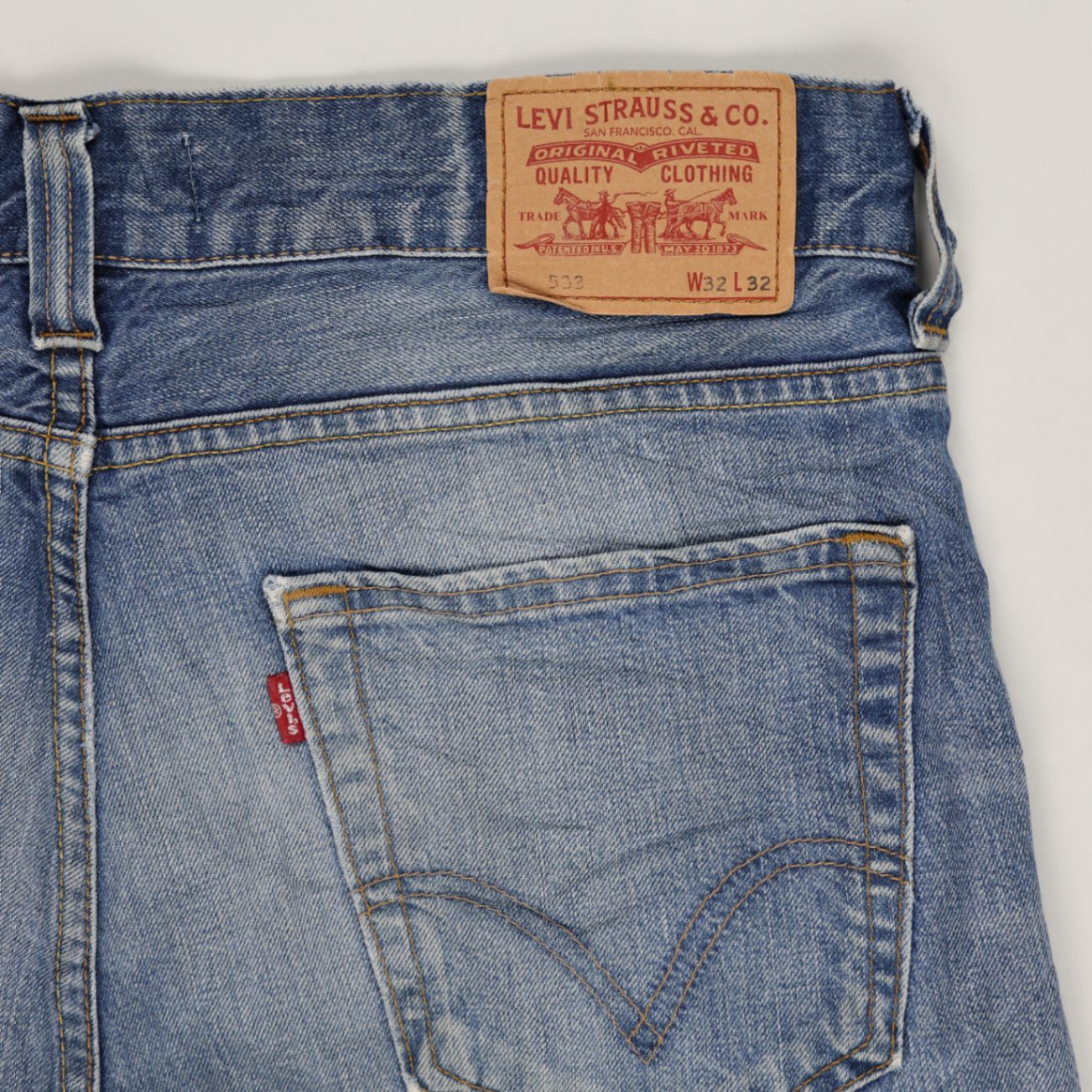 Levi's 532 Vintage Blue Denim Shorts W32 100 Cotton High Waist