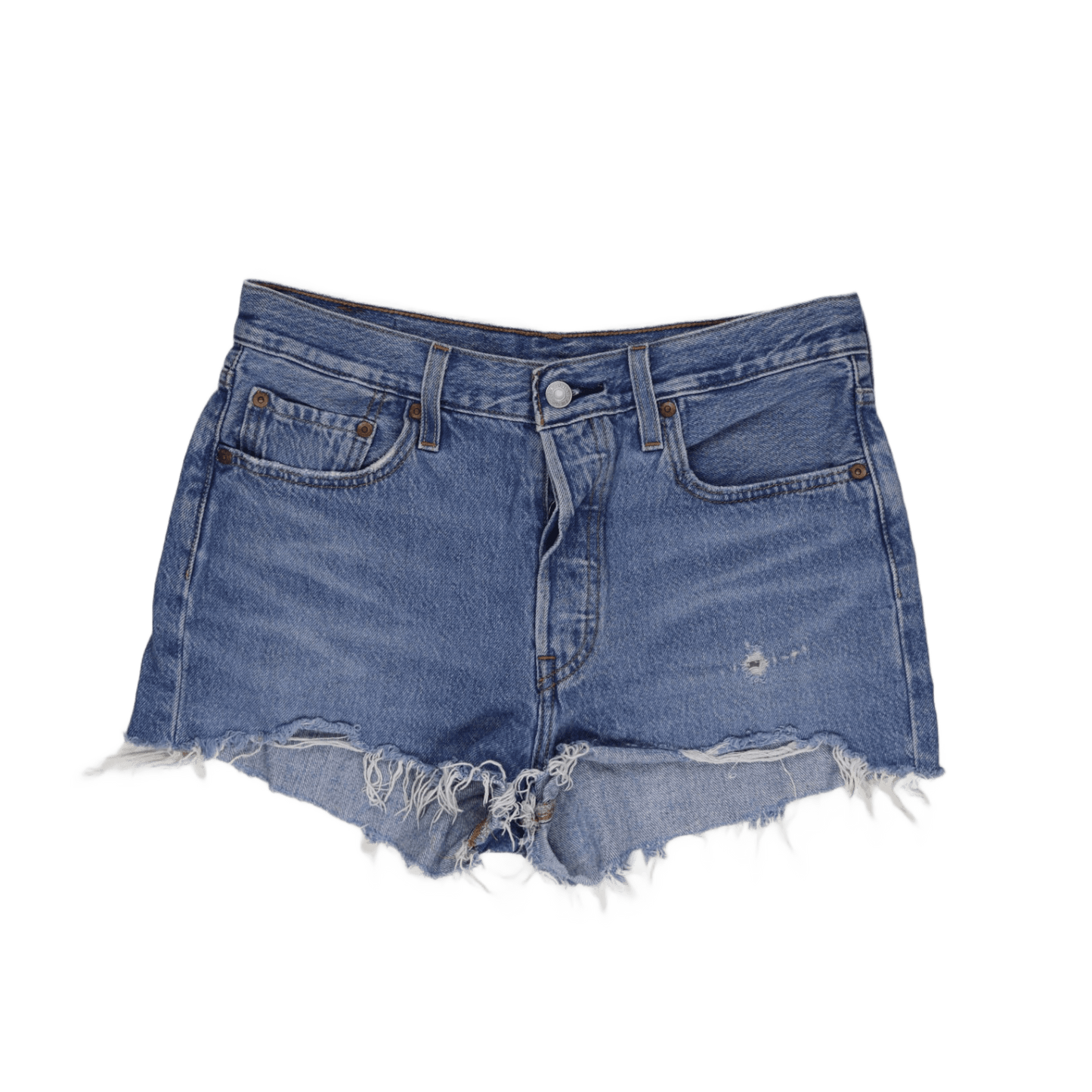 Levi's High Waisted Vintage Blue Denim Shorts W30 Cotton 7cm Inseam