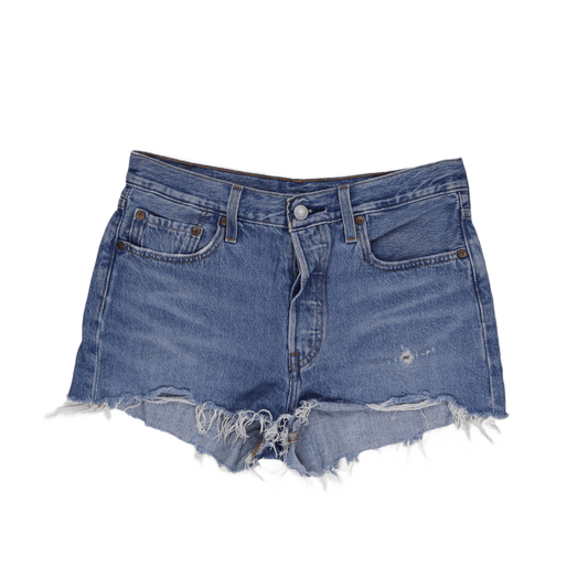 Levi's High Waisted Vintage Blue Denim Shorts W30 Cotton 7cm Inseam