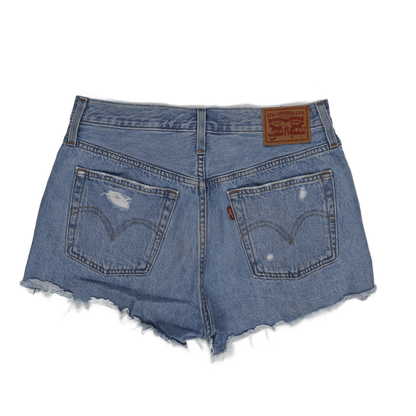 Levi's 501 High Waisted Denim Shorts Light Blue 28W Cotton Vintage