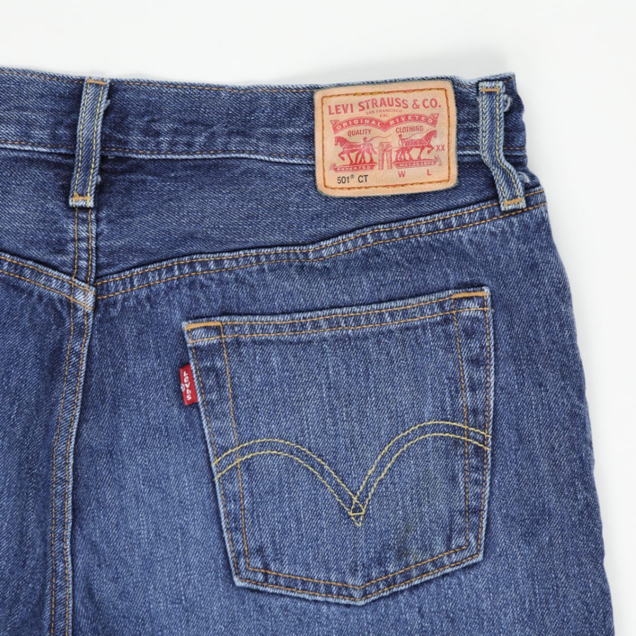 Levi's 501 CT Vintage Blue Cut Off Denim Shorts W34 Cotton