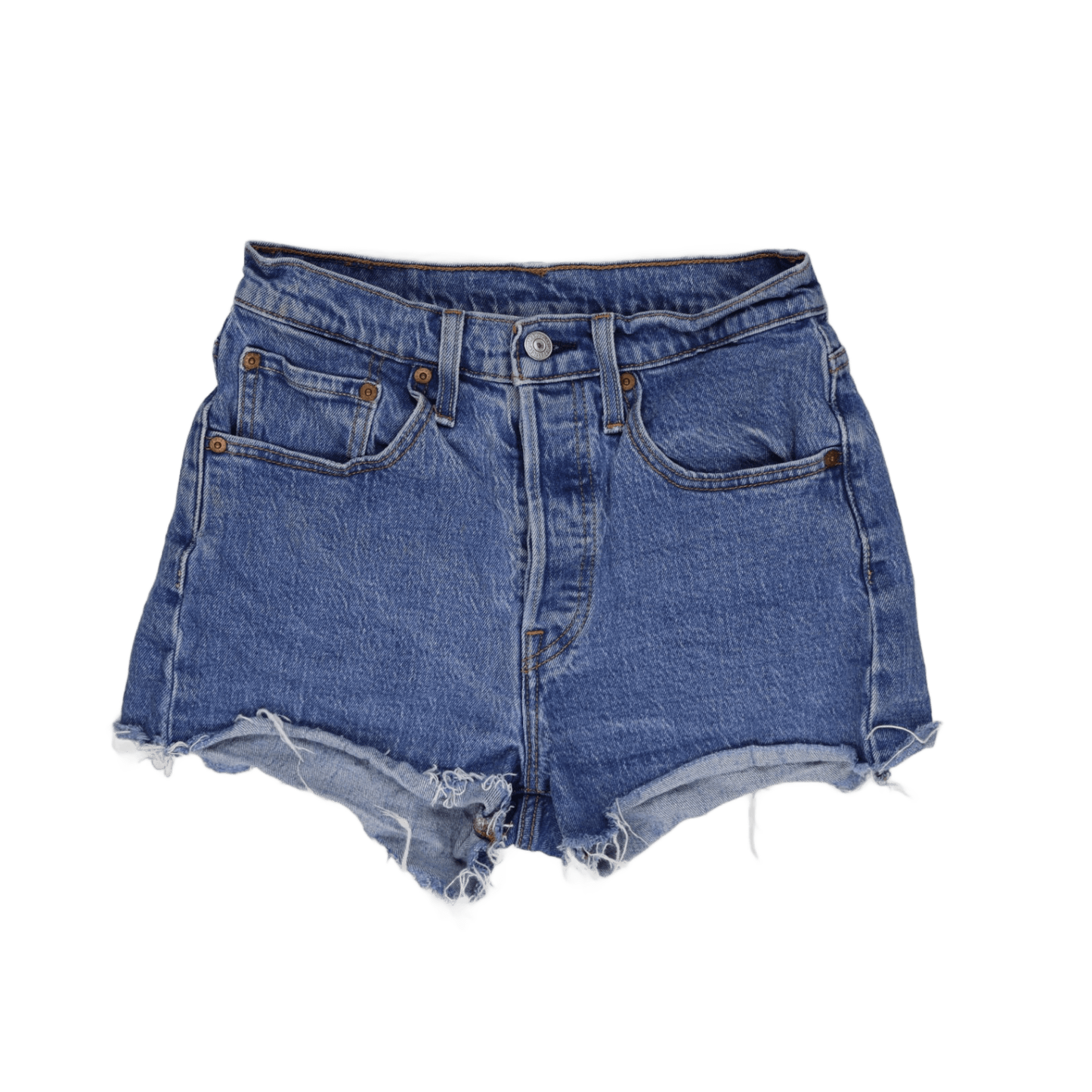 Levi's Vintage 501 High Waisted Denim Shorts Blue W27 Cotton Denim
