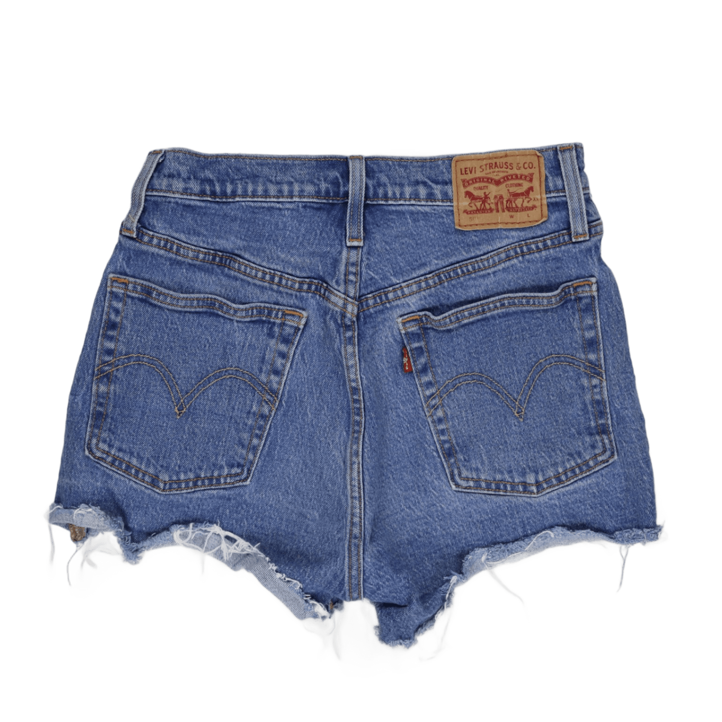 Levi's Vintage 501 High Waisted Denim Shorts Blue W27 Cotton Denim