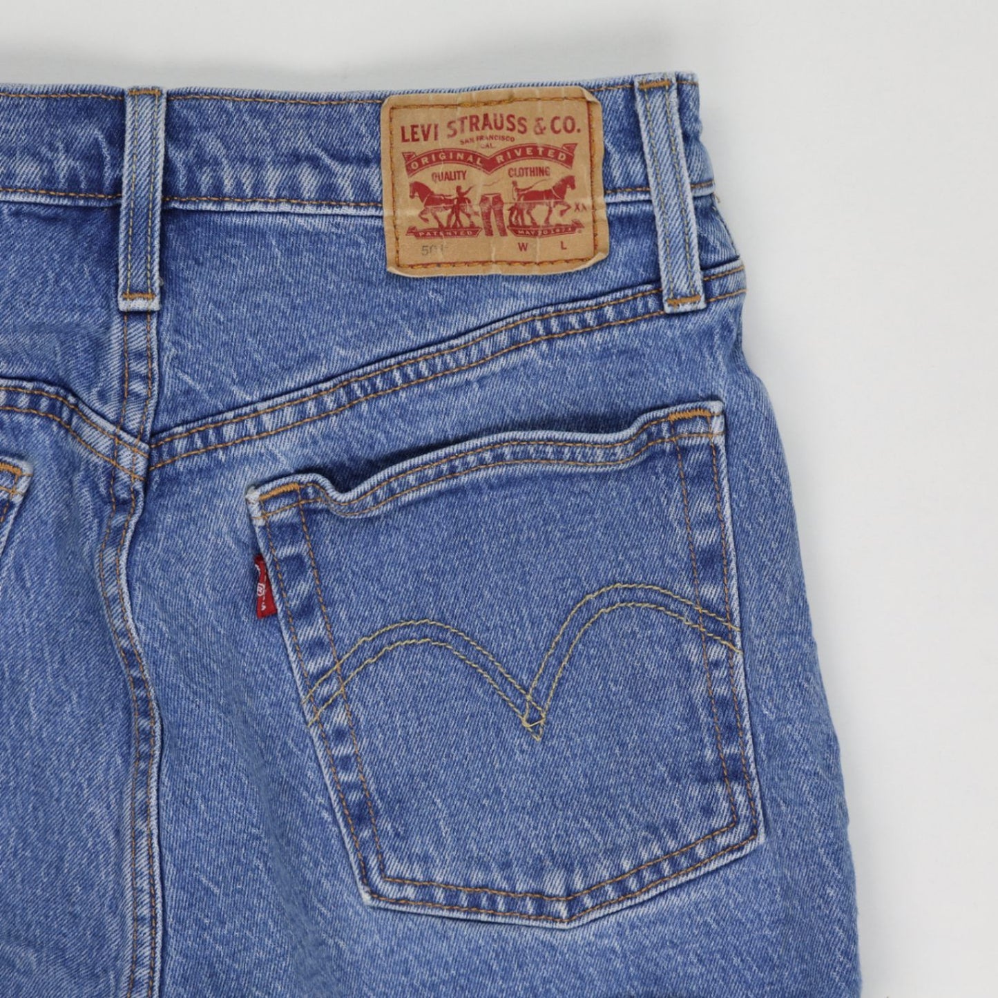 Levi's Vintage 501 High Waisted Denim Shorts Blue W27 Cotton Denim