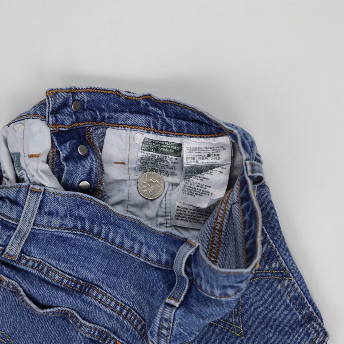 Levi's Vintage 501 High Waisted Denim Shorts Blue W27 Cotton Denim