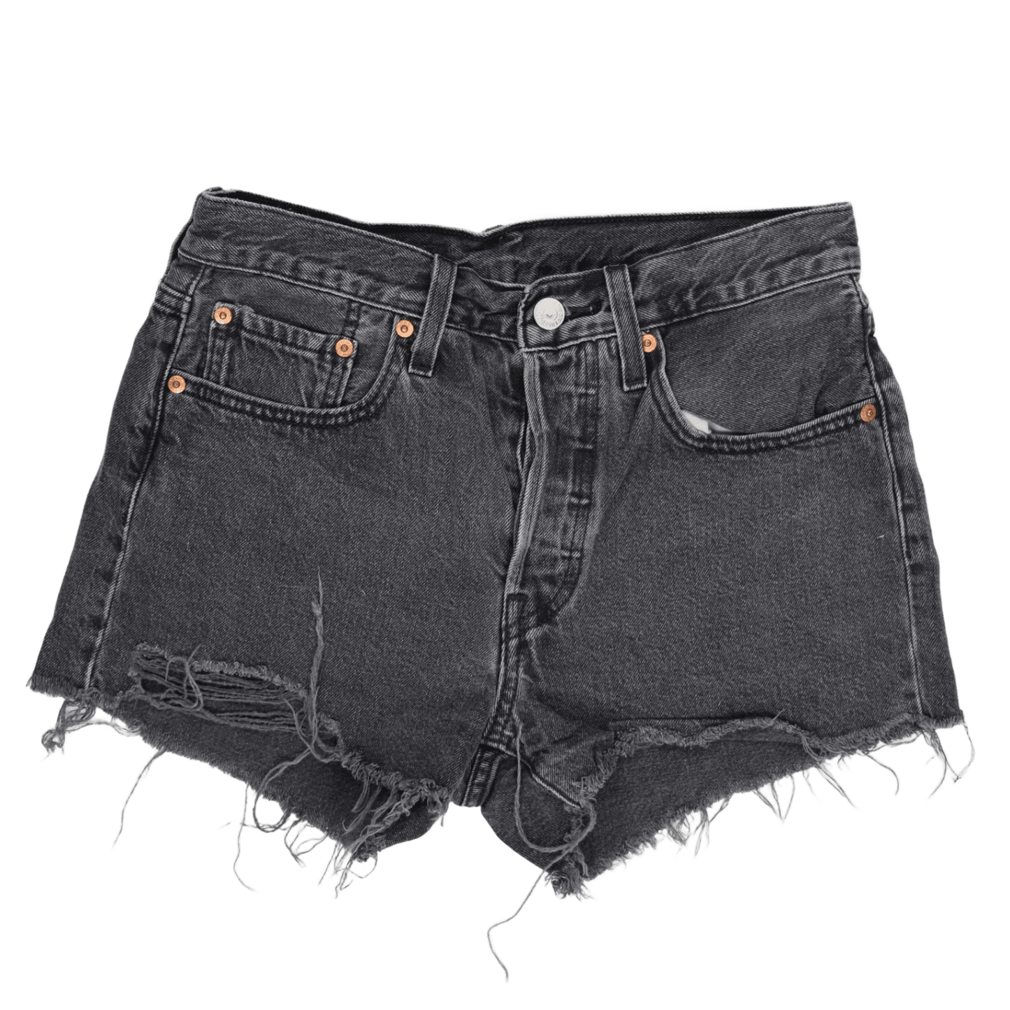 Levi's 501 Black High Rise Denim Shorts W31 100 Cotton Vintage Womens