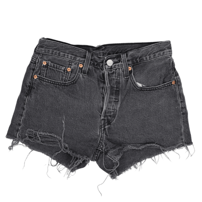 Levi's 501 Black High Rise Denim Shorts W31 100 Cotton Vintage Womens