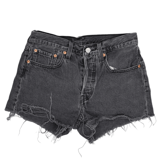 Levi's 501 Black High Rise Denim Shorts W31 100 Cotton Vintage Womens