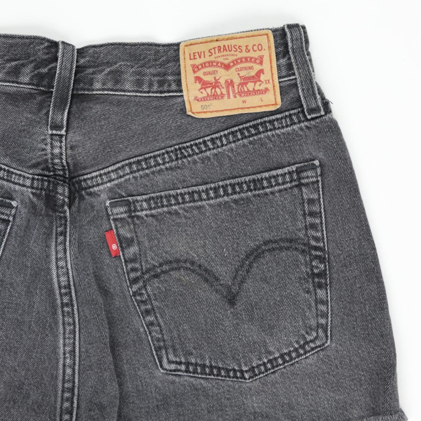 Levi's 501 Black High Rise Denim Shorts W31 100 Cotton Vintage Womens