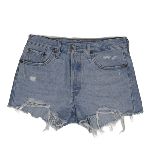 Levi's 501 High Waist Distressed Denim Shorts Light Vintage Blue Cotton, Size Large, Women's Casual Summer