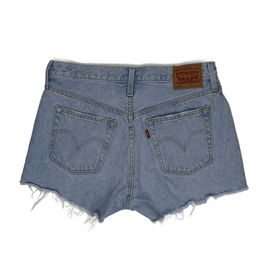 Levi's 501 High Waist Distressed Denim Shorts Light Vintage Blue Cotton, Size Large, Women's Casual Summer