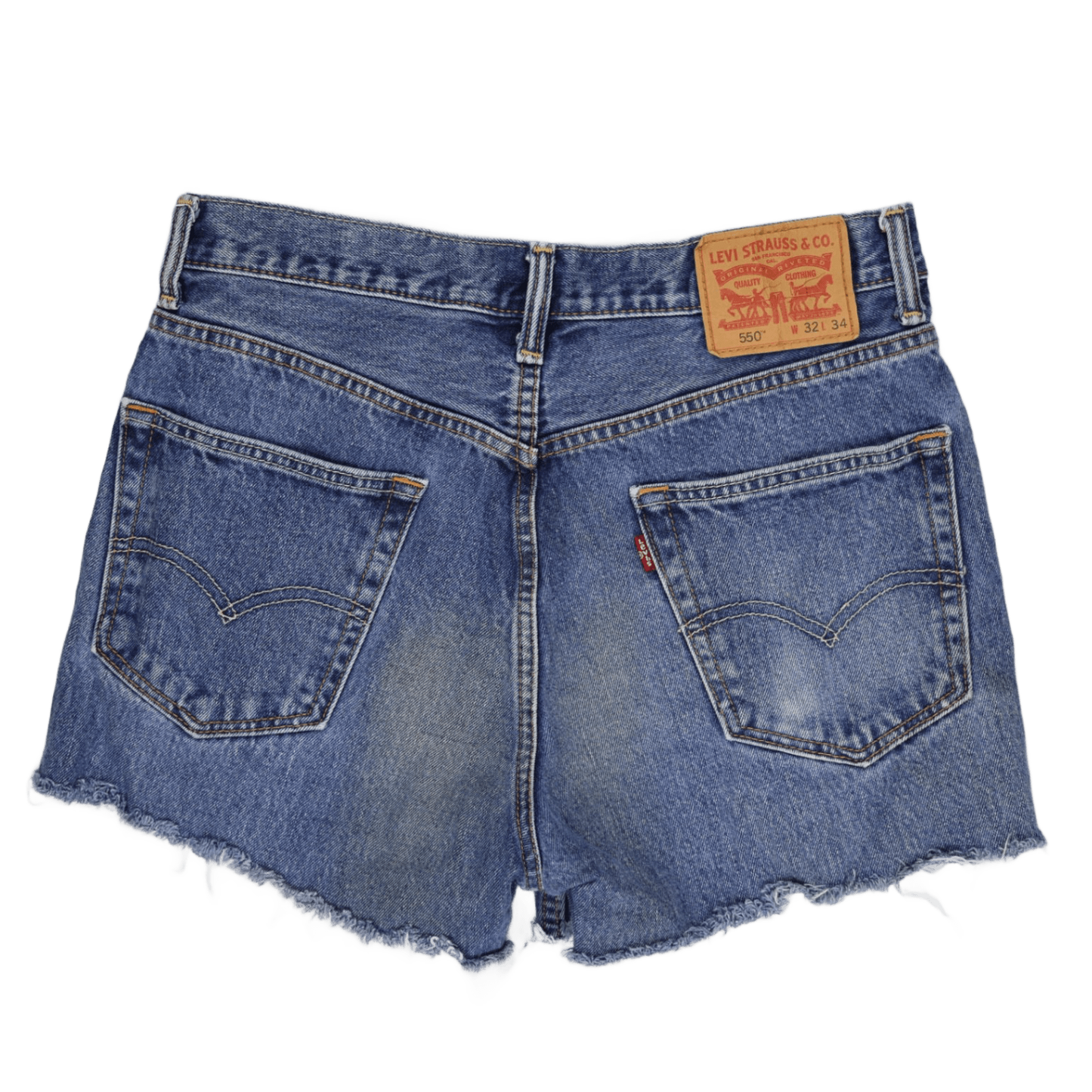 Levi's 550 Vintage Blue Denim Shorts W32 32 Inch Waist 100 Cotton Used Excellent Condition