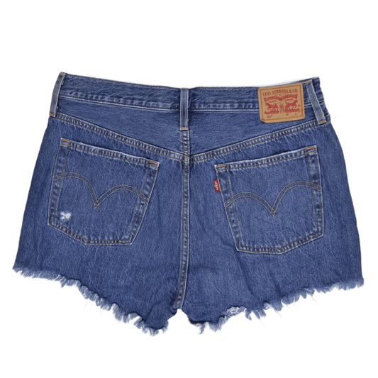 Levi's 501 Women's Vintage Distressed Blue Denim Cut Off Shorts Size 31 Cotton