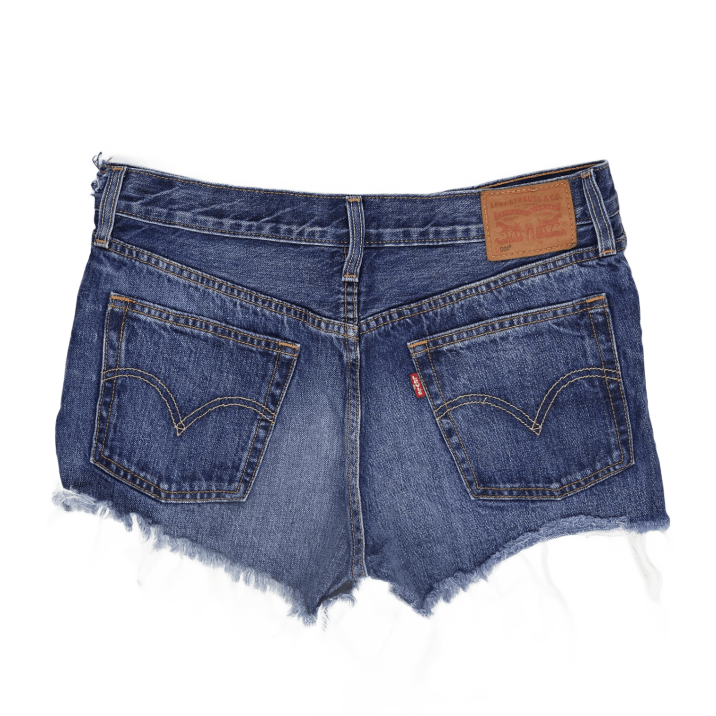 Levi's 501 Distressed High Waisted Denim Shorts in Classic Blue - Iconic Vintage Summer Style for Women, Festival Ready