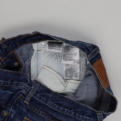 Levi's 501 Distressed High Waisted Denim Shorts in Classic Blue - Iconic Vintage Summer Style for Women, Festival Ready