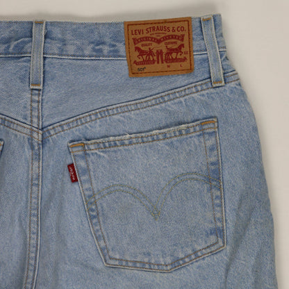 Levi's 501 High Waist Distressed Denim Shorts Blue, Womens Vintage Style